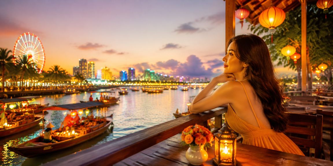 Người dùng tại Đà Nẵng ngồi quán cà phê truy cập nền tảng giải trí trực tuyến trên điện thoại